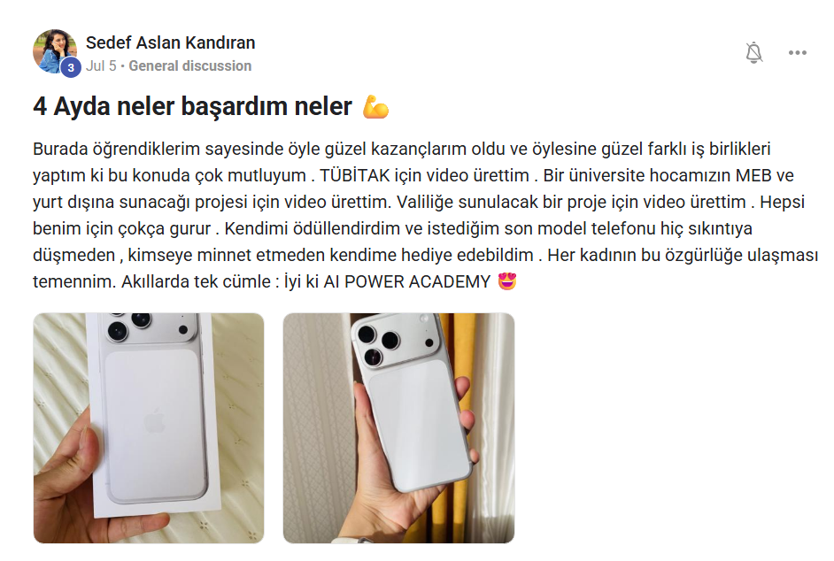 AI Power Academy öğrenci deneyimi