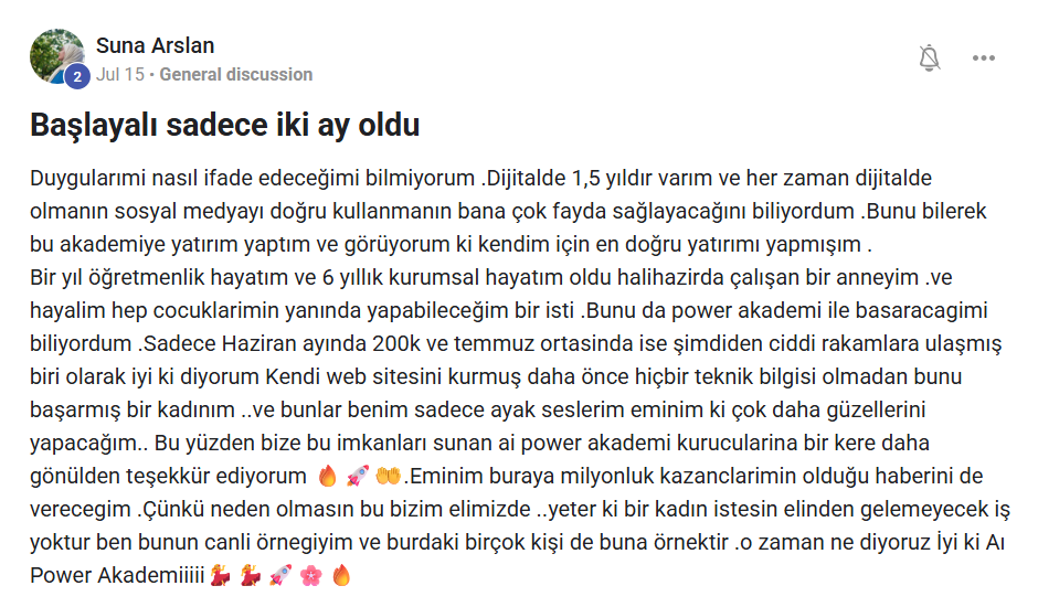 AI Power Academy öğrenci deneyimi