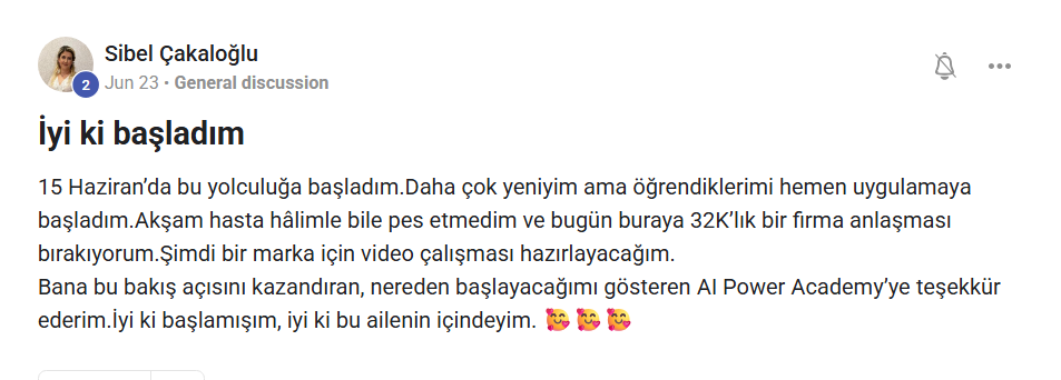 AI Power Academy öğrenci deneyimi